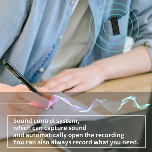 Alt view image 10 of 12 - 64GB Lavalier Recorder - Recording with Playback Digital Voice Recorder Ideal for Meetings/Lectures/Interviews Password Protected Portable Mini Recorder with USB, MP3 Audio Recording Device