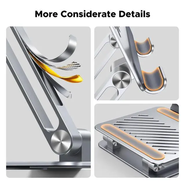 Alt view image 12 of 14 - Tablet Stand Holder for Desk Dual Rod Support Aluminum Tablet Holder Adjustable Multi-Angle Home Office Accessories Compatible with iPad Pro 13 12 11 10.5 Air Mini 5 4 3 2 Phone E-Reader Silver