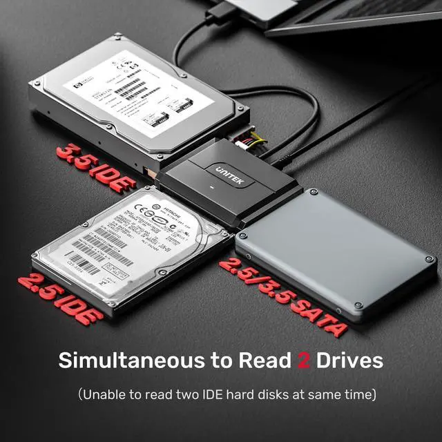 Alt view image 9 of 14 - SATA/IDE to USB 3.0 Adapter, IDE Hard Drive Adapter for Universal 2.5"/3.5" Inch IDE and SATA External HDD/SSD with 12V 2A Power Adapter, Support 10TB