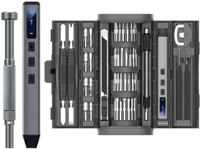 Alt view image 8 of 14 - Mini Electric Screwdriver, 83 in 1 Cordless Rechargeable Small Power Screwdriver Set with 71 Bits, Led Light and Magnetic Mat, Professional Repair Tool for Phone Watch Camera Laptop PC