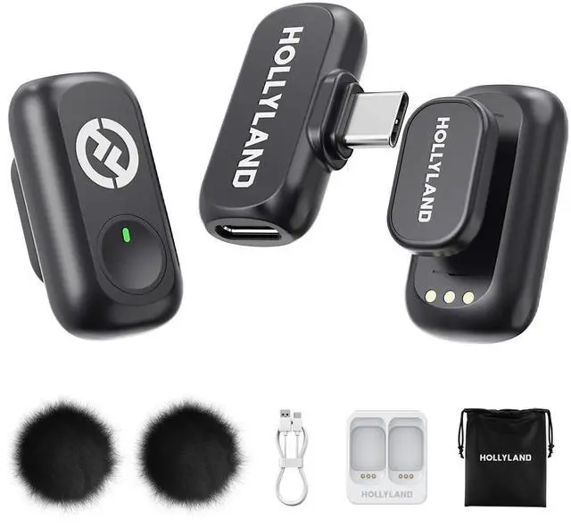 Alt view image 8 of 14 - Lark A1 Wireless Microphone for iPhone & Android, 48kHz/24-bit Studio Audio, 3-Level Noise Cancellation, 200m Range, Magnetic Mini Mic for Video Recording & Live Streaming (2TX + USB-C RX)