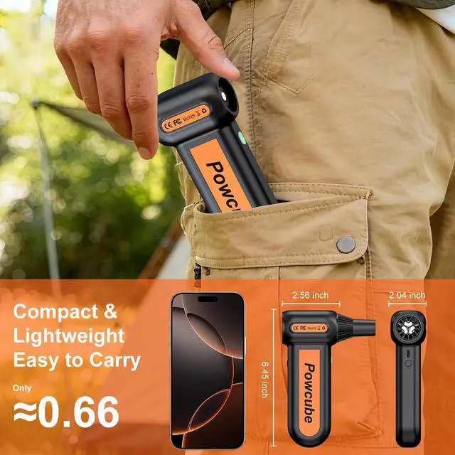 Alt view image 12 of 14 - 2-in-1 Compressed Air Duster 180000RPM Powerful Motor, Mini Cordless Car Vacuum Cleaner with 10,000mAh Battery, Electric Air Duster with LED Light, Handheld Vacuum for Car, Home, Office, Outdoor