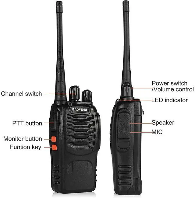 Alt view image 9 of 14 - Walkie Talkies Long Range for Adults with Earpieces,16 Channel Walky Talky Rechargeable Handheld Two Way Radios with Flashlight Li-ion Battery and Charger 2 Pack