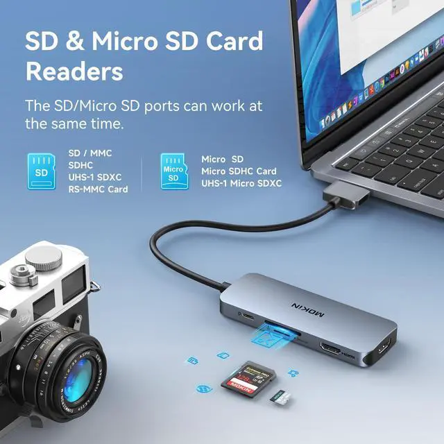 Alt view image 14 of 14 - Docking Station for MacBook Pro Air,USB C Docking Station Dual Monitor,Dual HDMI Adapter Hub for Mac MacBook Pro with 2 HDMI(4K @60Hz), 3 USB3.0,SD TF Card Reader and 100W PD USB C Port
