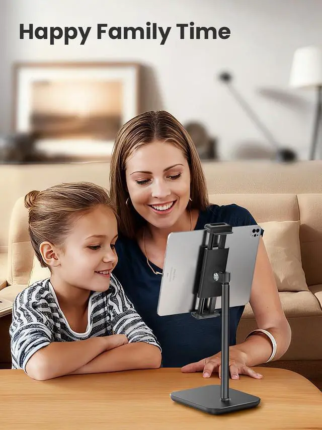 Alt view image 14 of 14 - Tablet Holder Stand, Portable Monitor Stand- 4.4lb (2kg) Holding Strength, Height Adjustable Up to 18.11" Compatible withs iPad, Kindle, Portable Monitor, All 4.7"-16" Devices - Black