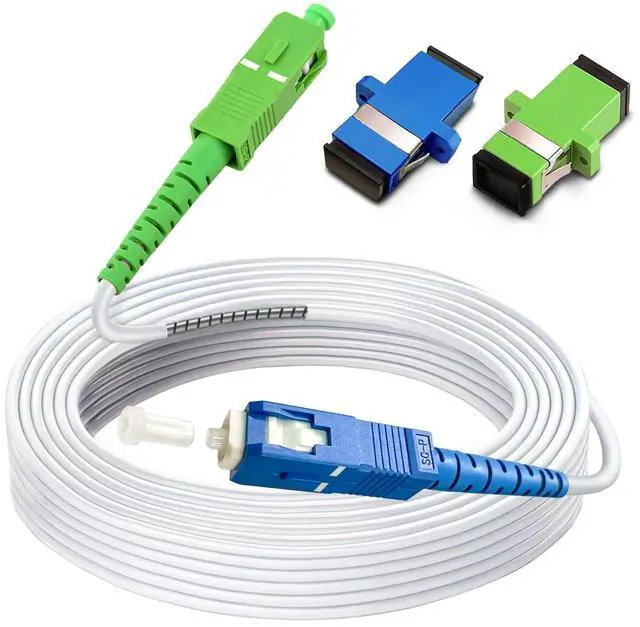 Alt view image 6 of 10 - 30ft (10 Meters) SM SC/UPC to SC/APC Fiber Optic Patch Cable, Armored Single Mode Patch Cable, Fiber Optic Jumper Optical Patch Cord - SIMPLEX - 9/125um - OS1/OS2 Compatible, LSZH White
