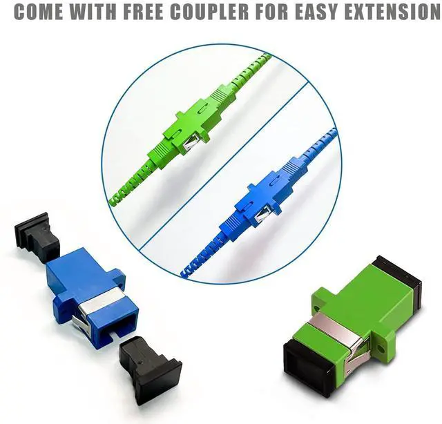 Alt view image 8 of 10 - 30ft (10 Meters) SM SC/UPC to SC/APC Fiber Optic Patch Cable, Armored Single Mode Patch Cable, Fiber Optic Jumper Optical Patch Cord - SIMPLEX - 9/125um - OS1/OS2 Compatible, LSZH White