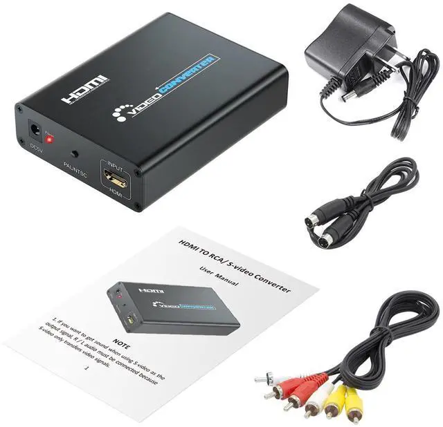 Alt view image 12 of 12 - HDMI to S-Video Converter, HD to Svideo RCA Converter, HDMI to Composite AV CVBS Audio Video Converter Adapter Includes RCA and S-Video Cables