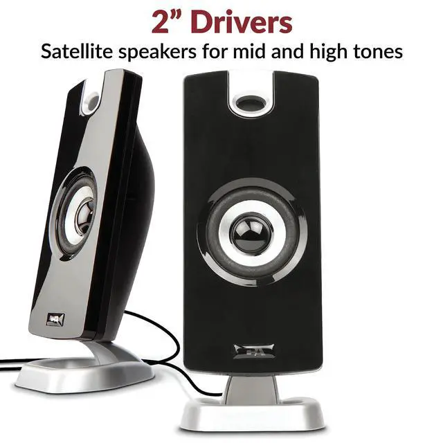 Alt view image 13 of 14 - CA-3090 2.1 Speaker System with Subwoofer with 18W of Power Easy Setup and Convenient Controls, Great for Music, Movies, and Gaming