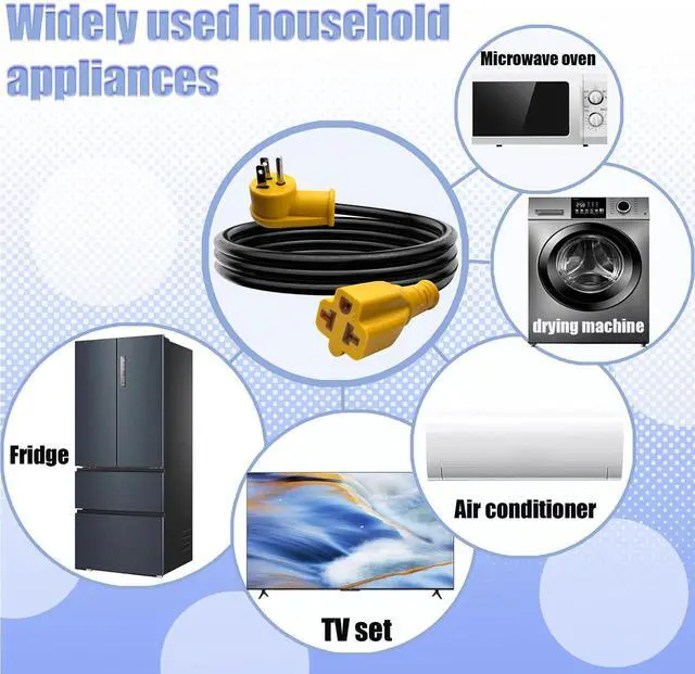 Alt view image 11 of 14 - 6Ft Heavy-Duty 15-A Right-Angle Extension Cord,12AWG 90-Degree 15-Amp Household Plug to 20-Amp T-Type Extension Cable,5-15P to 5-20R,5-15P to 6-15R/20R,125V AC Power Extension Cord