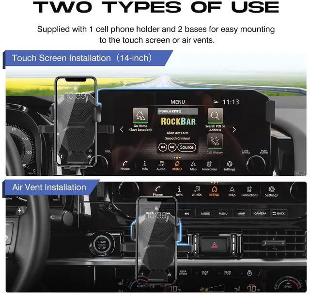 Alt view image 11 of 14 - Car Phone Holder for 2022-2025 Nissan Pathfinder Accessories,Adjustable Pathfinder Phone Mount for 14.5-inch Screen,Hands-Free Ultra Stable Phone Stand
