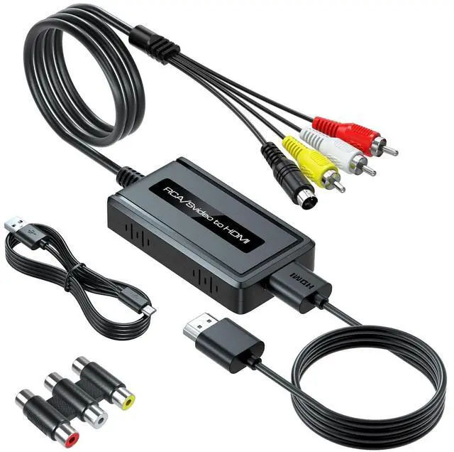Alt view image 8 of 14 - RCA Svideo to HDMI Converter, Support 4 : 3/16 : 9 Aspect Ratio Switch, 720P/1080P HDMI Output Switch, S-video AV RCA to HDMI converter for VHS/DVD/Wii/PS1/PS2/N64/NGC to Display on HDMI Screen