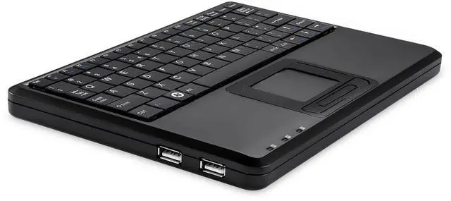 Alt view image 7 of 10 - 510H Plus, Wired Super Mini USB Touchpad Keyboard, X Type Scissor Keys with 2 Built-in Hubs, Black, US English Layout (11005)