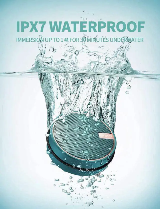 Alt view image 9 of 14 - C12 IPX7 Waterproof Shower Bluetooth Speaker, Portable Small Speaker, Speakers Bluetooth Wireless Loud Clear Sound, Support TF Card Suction Cup for Kayak Canoe Beach Gift (Teal)