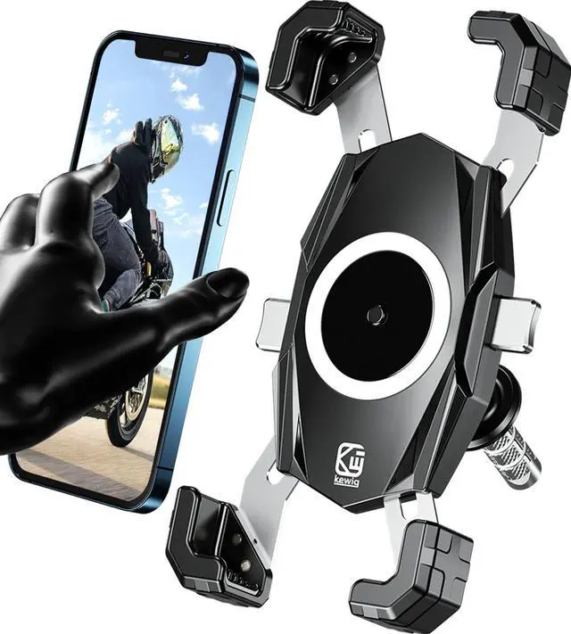 Alt view image 8 of 14 - Motorcycle Fork Stem Phone Mount, Motorcycle Phone Mount, 1S One-Push Automatically Lock & Release, Fits for Fork Stem 12-25.4mm in Diameter, for 4.0-6.9" Cellphones