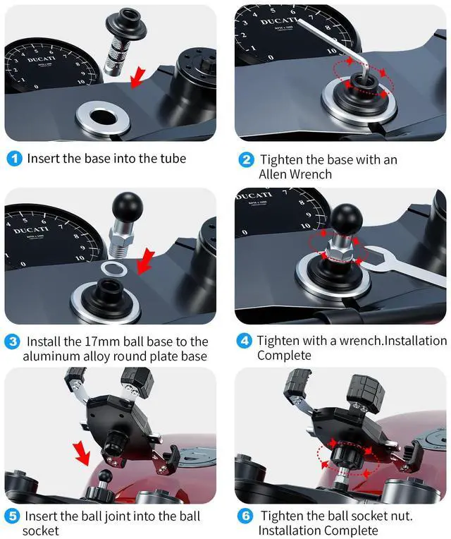 Alt view image 12 of 14 - Motorcycle Fork Stem Phone Mount, Motorcycle Phone Mount, 1S One-Push Automatically Lock & Release, Fits for Fork Stem 12-25.4mm in Diameter, for 4.0-6.9" Cellphones
