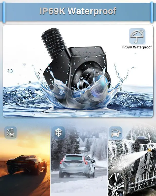 Alt view image 14 of 14 - Backup Camera Switchable Button Support AHD 1080P/720P/CVBS/PAL, 170° Wide Angle, Super Clear Night Vision, IP69 Waterproof Reverse Camera, Front/Side/Rear View Camera for Cars/Trucks/SUVs/Vans