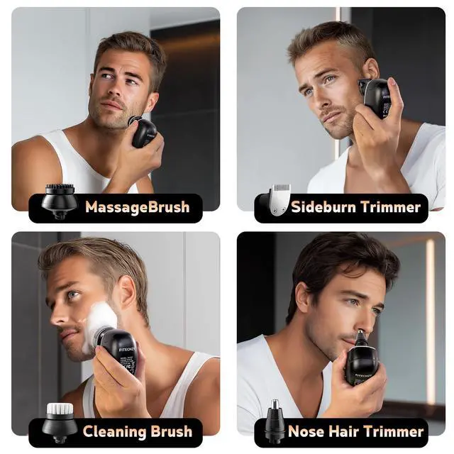 Alt view image 14 of 14 - Electric Razor for Men,Head Shavers for Bald Men,5-in-1 Electric Razors with Wet & Dry Bald Head Shaver,9D Floating Head Shaver Comes with Magnetic Detachable Blades