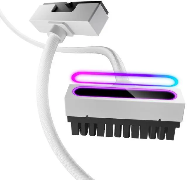 Alt view image 8 of 10 - Hydrus-24PIN PC PSU Extension, ATX 24PIN Motherboard Power Extension 90° Right Angle Design, 650W Power Supply, Perfect for PC Case Management & DIY Enthusiasts (White, 24Pin-ARGB)
