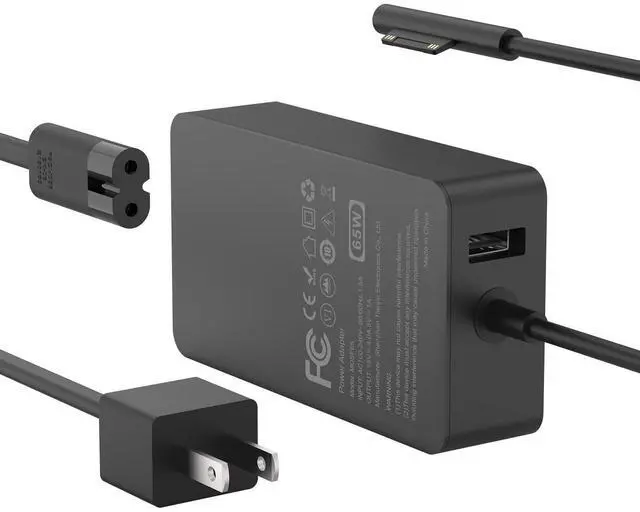 Alt view image 8 of 14 - 65W Charger Compatible with Microsoft Surface Pro 11, 10, 9, 8, 7+, 7, 6, 5, 4, 3, X, Power Adapter for Windows Surface Laptop 7/6/5/4/3/2/1, Go Tablet, Book 3/2/1, Support 44W, 36W, LED, 10FT