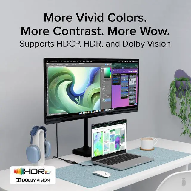 Alt view image 11 of 13 - USB C to HDMI Adapter, HDMI 2.1, 8K 60Hz or 4K 144Hz, USB4 / Thunderbolt Compatible with XPS, iPhone 15, iPad Pro, MacBook Pro, Mac Resolution up to 4K 60Hz (USBC-HDMI8K)