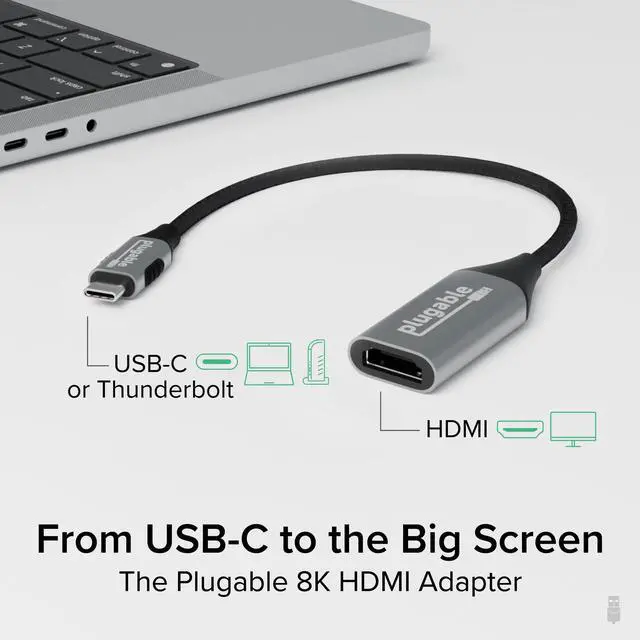 Alt view image 8 of 13 - USB C to HDMI Adapter, HDMI 2.1, 8K 60Hz or 4K 144Hz, USB4 / Thunderbolt Compatible with XPS, iPhone 15, iPad Pro, MacBook Pro, Mac Resolution up to 4K 60Hz (USBC-HDMI8K)