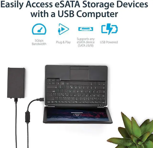 Alt view image 9 of 14 - 3 ft USB 3.0 to eSATA Adapter - 6 Gbps USB to HDD/SSD/ODD Converter - Hard Drive to USB Cable (USB3S2ESATA3)