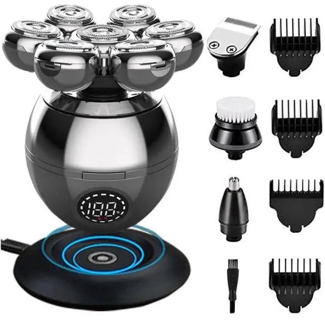 Alt view image 7 of 12 - Upgrade 7 Heads Mens 5-in-1 Electric Head Shaver for Bald Men,Multifunctional Electric Razor for MenCordless Rechargeable Travel Groomin Hair Trimmer Kits