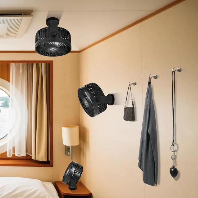 Alt view image 12 of 14 - Magnetic Cruise Fan with 8000mAh Rechargeable Battery, LED Light, Timer&Power Output, Magnetically Sticks on Cabin Ceilings and Walls, Ship Approved Cabin Air Circulator