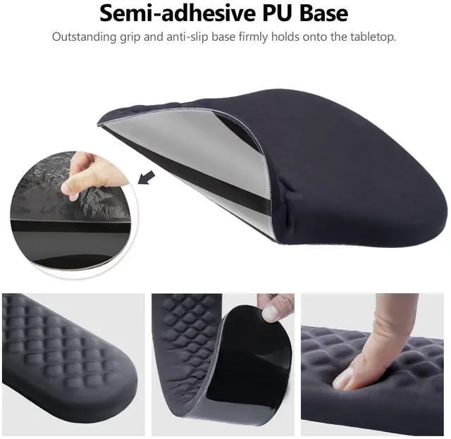 Alt view image 11 of 14 - Mouse Pad Wrist Support, 2 in1 Keyboard Wrist Rest+ Ergonomic Mouse Pad, Non-Slip Wrist Rest for Computer Keyboard, Made Easy Typing & Relieve Wrist PainBlack