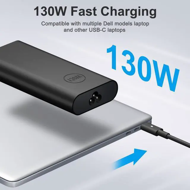 Alt view image 11 of 12 - Charger Compatible with Laptop Computer 130W 90W 65W 45W USB C Fast Power Adapter