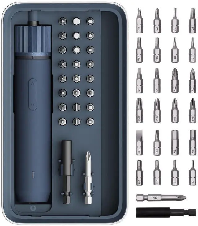 Alt view image 8 of 14 - Electric Screwdriver Kit, Upgraded 1/4'' Hex 25 Bits, Magnetic Lid, Rechargeable Cordless Screwdriver, 1500mAh Battery, LED Light, Ideal for Furniture Assembly, Home Repair & Garage Projects