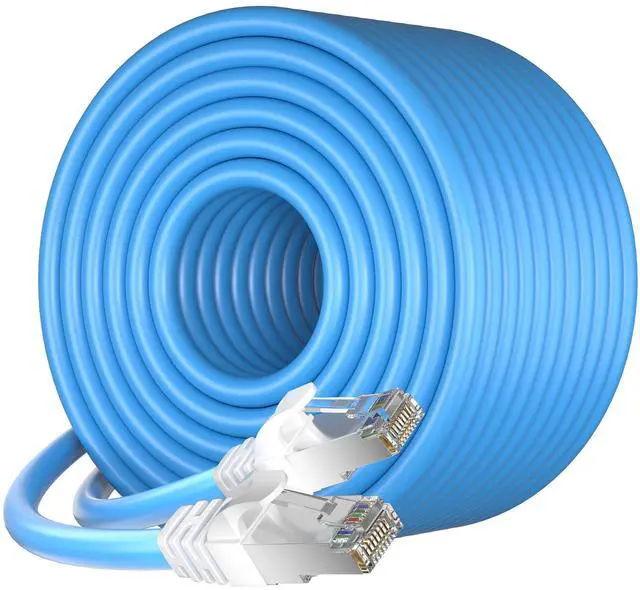 Alt view image 8 of 14 - Cat 7 Ethernet Cable 150ft Outdoor, SFTP Triple Shielded Cat7 Cable 150 ft, Waterproof, Direct Burial, In-Ground, UV Resistant, High Speed 10Gbps 600MHz, Network, LAN, Internet Cables for Router ets
