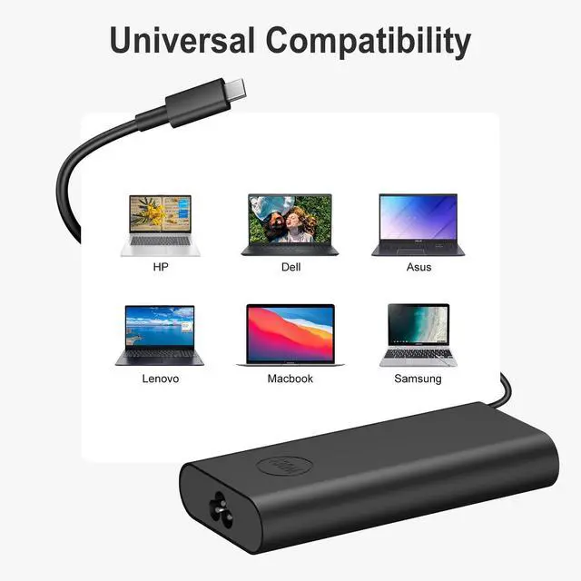 Alt view image 10 of 12 - Charger Compatible with Laptop Computer 130W 90W 65W 45W USB C Fast Power Adapter