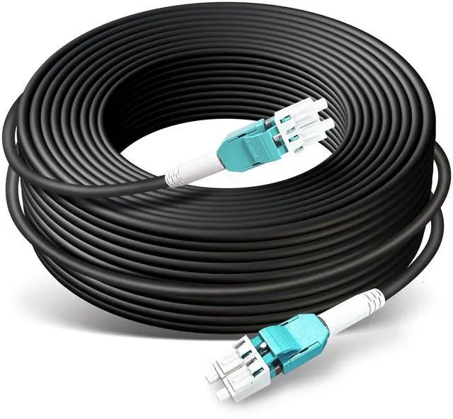 Alt view image 7 of 12 - 100ft/30m OD-5mm Industrial TPU OM3 Fiber LC to LC Outdoor Armored Fiber Patch Cable, Duplex Multimode Fiber Optic Cable, 40Gb 10Gb, 50/125 OM3 Uniboot LC-LC Direct Bury