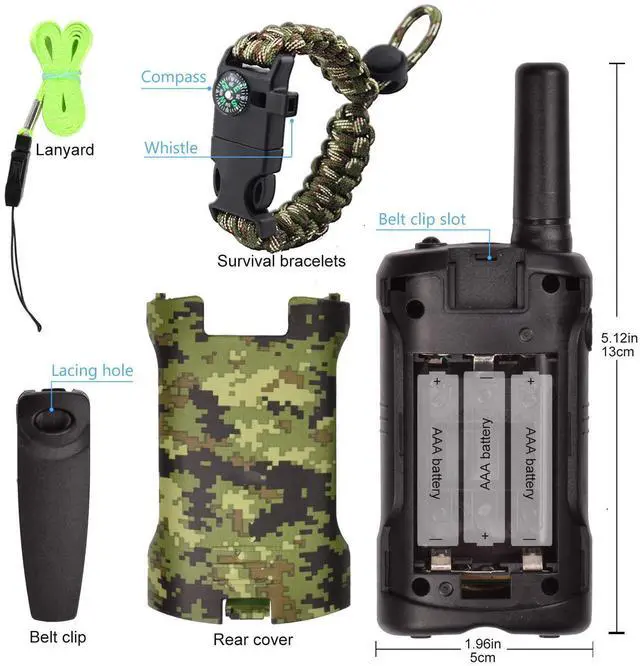 Alt view image 12 of 14 - Gifts for Kids Aged 5-12 Boy Toys Kids Walkie Talkies 22 Channel 2 Way Radio 3 Miles Long Range fit Outdoor Adventure Hunt Game Camp Toys for Boys 6 7 8 9 Years Old Gifts for Boys