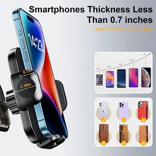 Alt view image 9 of 13 - Phone Holder for RAV4 with Custom Base, Specifically Design Car Phone Mount for Toyota RAV4 2019-2023 Accessories, for 4.7-7 in Phones(Not for RAV4 LE,XLE,Prime SE)