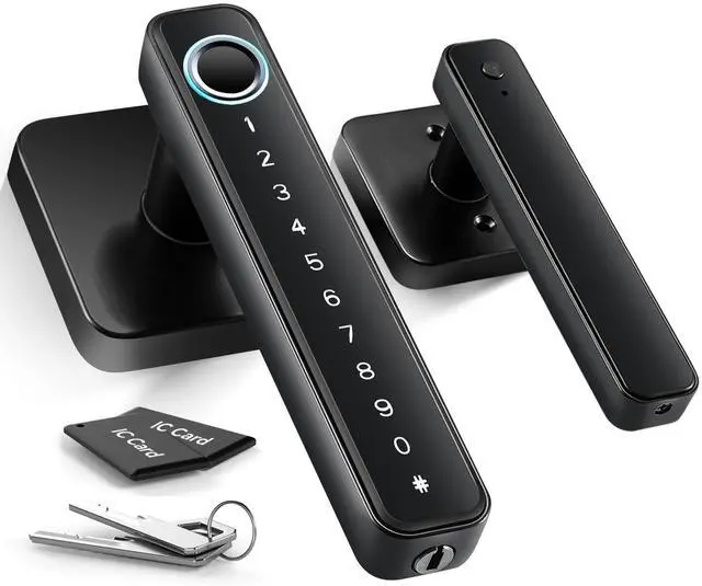 Alt view image 8 of 14 - 4-in-1 Smart Fingerprint Door Knob Lock - No App Required, Door Locks for Bedrooms & Offices, Finger Print Door Knobs with Keypad & Code