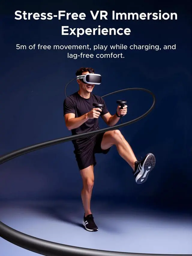 Alt view image 9 of 14 - USB 3.0 to USB-C Cable, Right Angle Cable for Oculus Quest 2/3 Link Cable for PC VR Gaming & Fast Charging, 5Gbps Data Transfer, 18W PD Power Delivery, 16FT