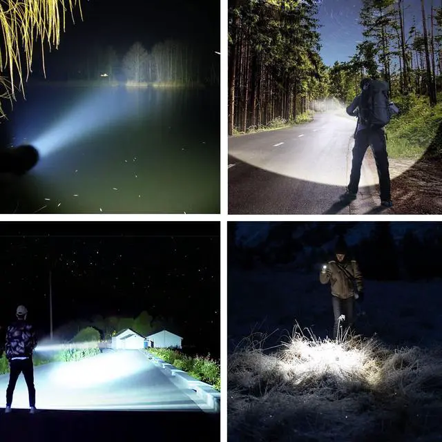 Alt view image 13 of 14 - Rechargeable LED Flashlights, 100000 High Lumens Super Bright Flashlights with 5 Modes Waterproof Zoomable Flash Light for Outdoor Emergency