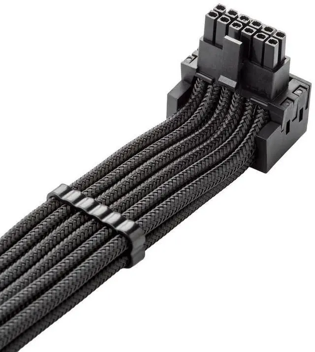 Alt view image 5 of 6 - C-Series Pro ModMesh Sleeved 12VHPWR 90° StealthSense PCI-e Cable for Corsair - Variant B (Black, 16-pin to Dual 8-pin, 60cm)