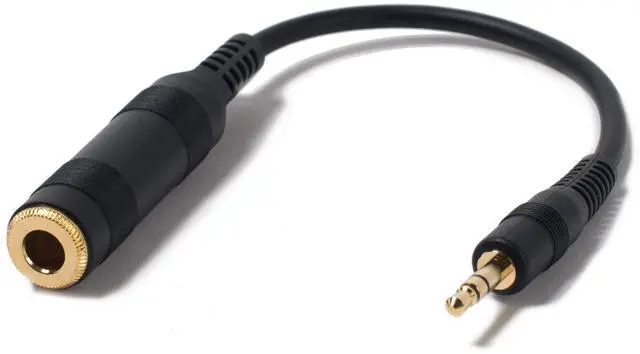 Alt view image 6 of 6 - Genuine Adapter Cable Female 1/4" 6.3mm to Male 1/8" 3.5mm Plug for Headphones