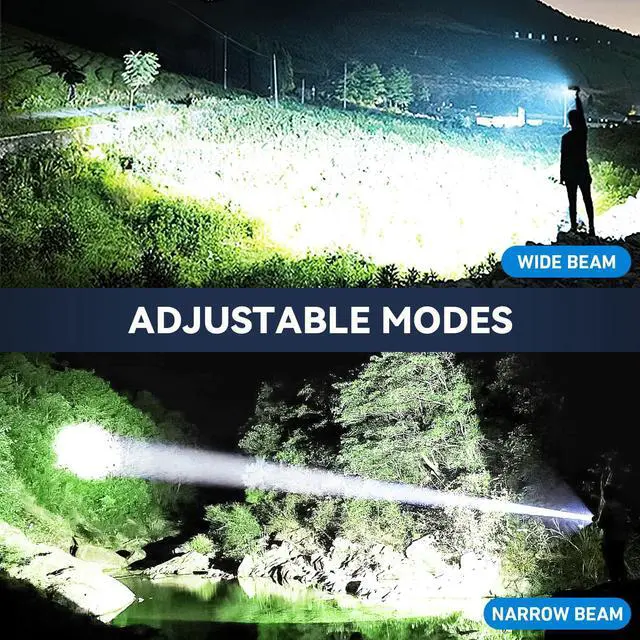 Alt view image 12 of 13 - Rechargeable Flashlights High Lumens 3 Packs, 99,000 Lumens Super Bright LED Flash Light with 5 Modes Adjustable LED Flashlight, High Powered Flashlight for Home Camping Outdoor
