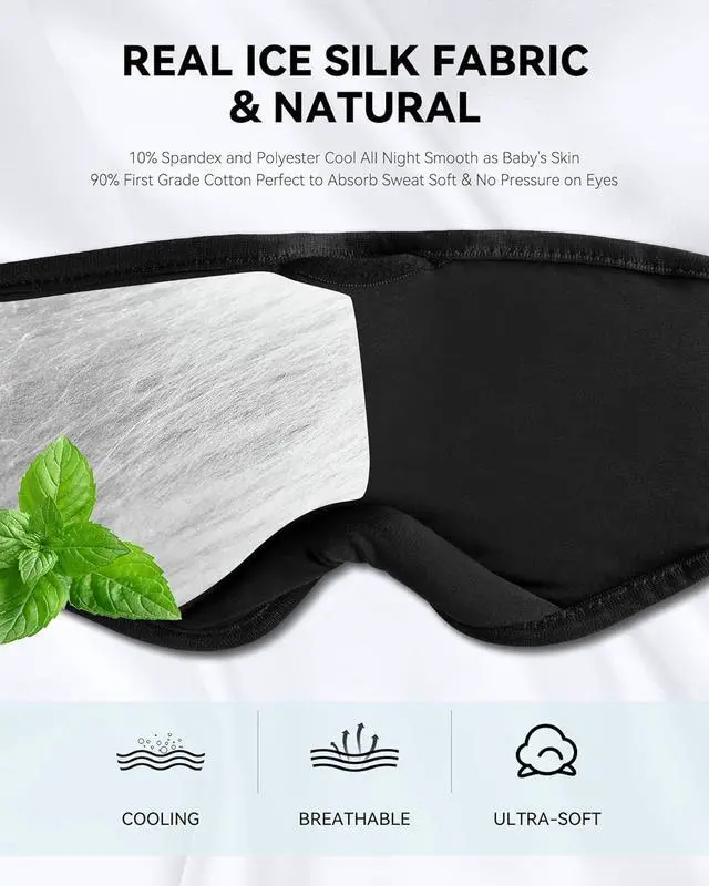 Alt view image 14 of 14 - Sleep Headphones, Bluetooth 5.4 Sleep Mask Headband Headphones Sleeping Eye Mask, Wireless Music Earbuds Earphones with HD Stereo Speakers for Side Sleepers, Cool Gadgets Unique Gift