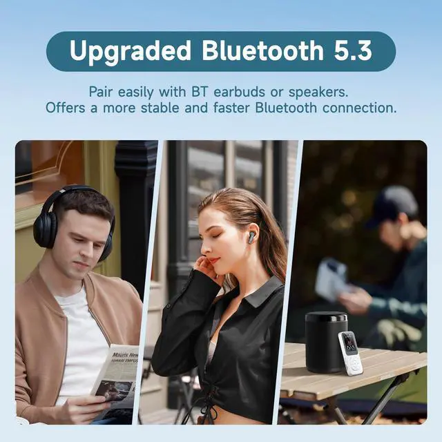 Alt view image 9 of 11 - 64GB MP3 Player with Bluetooth 5.3-30Hrs Music Playtime, PECSU Portable Music Player for Sports Runners with HD Speaker, Voice Recorder, FM Radio, E-Book, Timer Off, Expandable Up to 256GB (White)