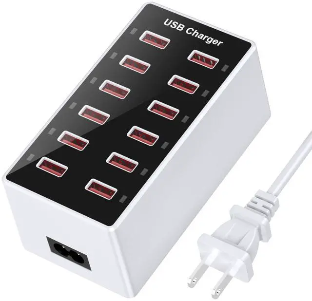 Alt view image 8 of 14 - Cell Phone Wall Charger USB Charging Station for Multi 12 Ports Power Strip Charging Hub Smart Plug Charge Block Desk Device Dock for iPhone 15/14/13/iPad iPod Galaxy Watches Android Phones