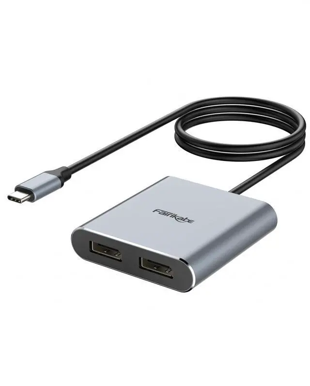 Alt view image 8 of 14 - USB C to Dual DisplayPort MST Hub Splitter, Dual 4K 60Hz USB Type C to 2X DisplayPort 1.2 Adapter for Windows Laptop PC, Compatible with Thunderbolt 3