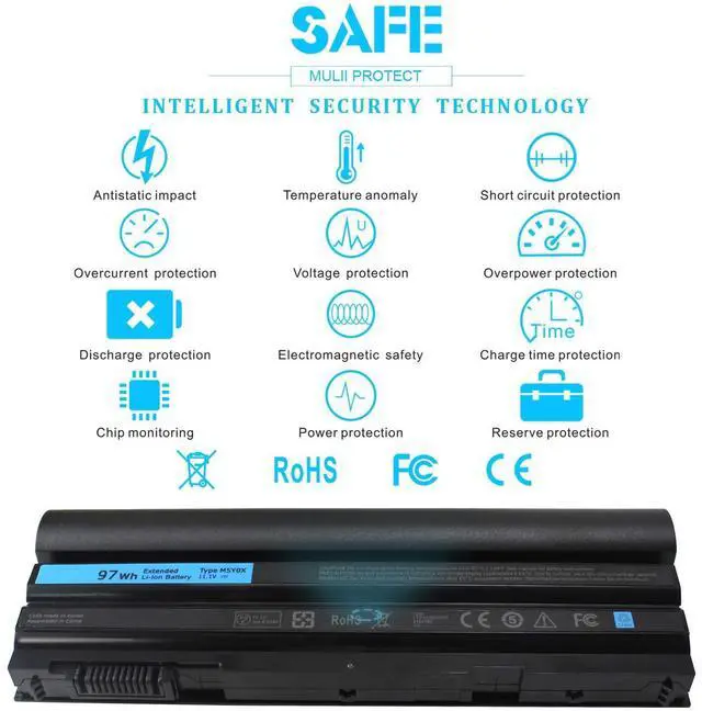Alt view image 14 of 14 - 9 Cell 97Wh M5Y0X T54FJ Laptop Battery Compatible with Dell Latitude E6420 E6430 E6520 E6530 E6440 E5420 E5520 E5530 E5430 8858X T54F3 312-1325 2P2MJ PRV1Y HCJWT 7FJ92 312-1165 911MD NHXVW 11.1V New