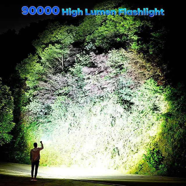 Alt view image 9 of 13 - Rechargeable Flashlights 90,000 High Lumens - 2 Pack, Super Bright Flash Light with 7 Lighting Modes, 24H Long Life Powerful Flashlight with Side Light, IPX7 Waterproof Flashlight for Camping Home