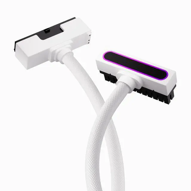 Alt view image 7 of 12 - 24PIN PSU Extension Cable,ARGB PC Cable with 5V 3Pin,18AWG 90 Degree Right-Angle Design for Cleaner PC Builds.30CM(White)